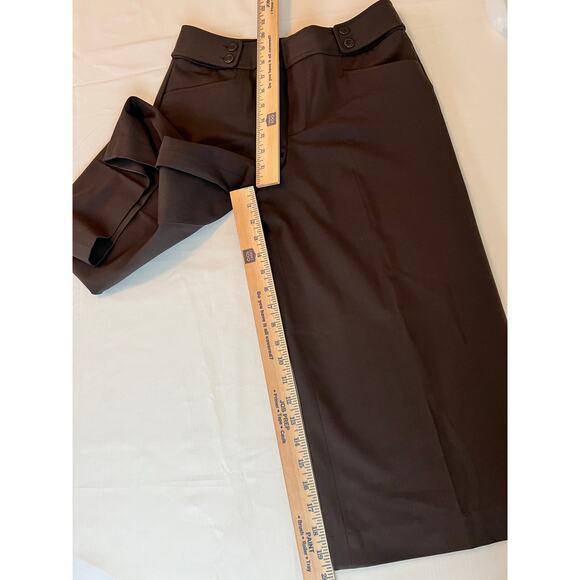 Nine West cropped wide leg capri pant size 2 chocolate brown pockets VTG Y2K - Picture 7 of 8
